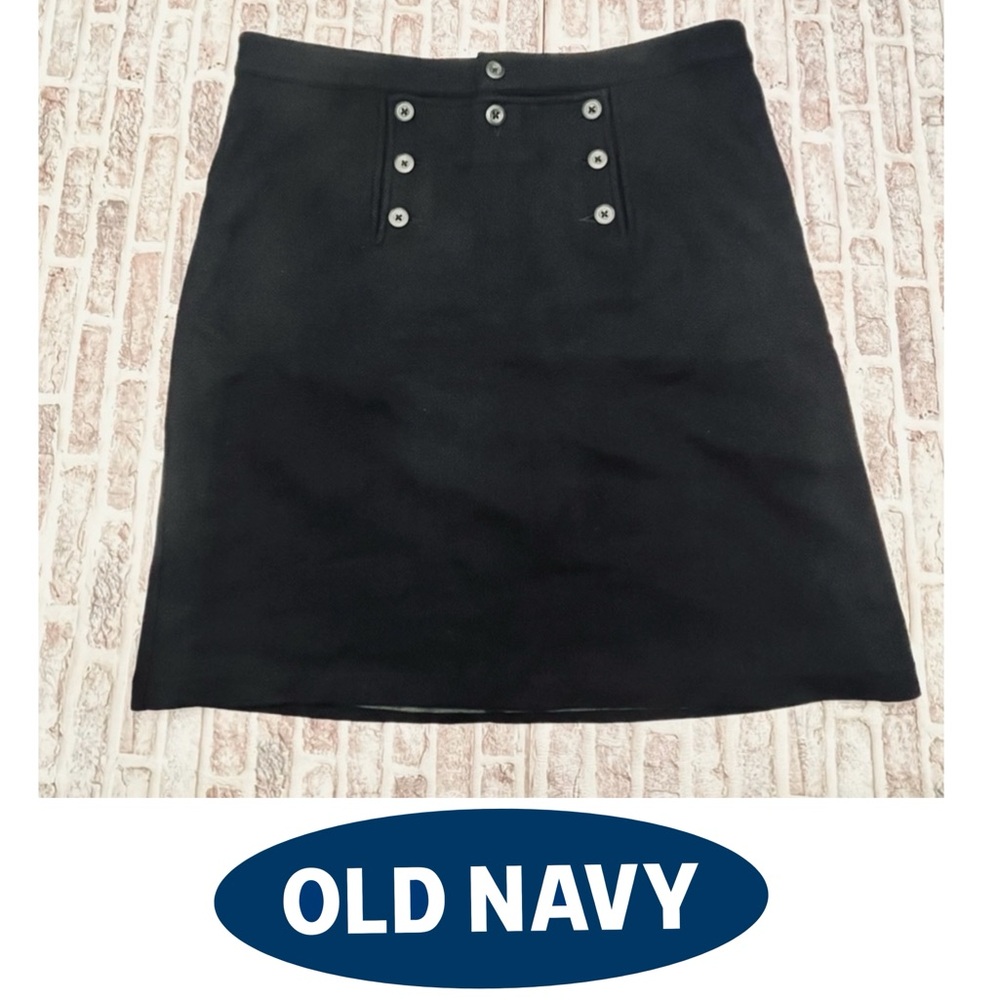 Old Navy Skirt Low Rise Wool Blend Y2K size 12 Black Academia Winter Holidays